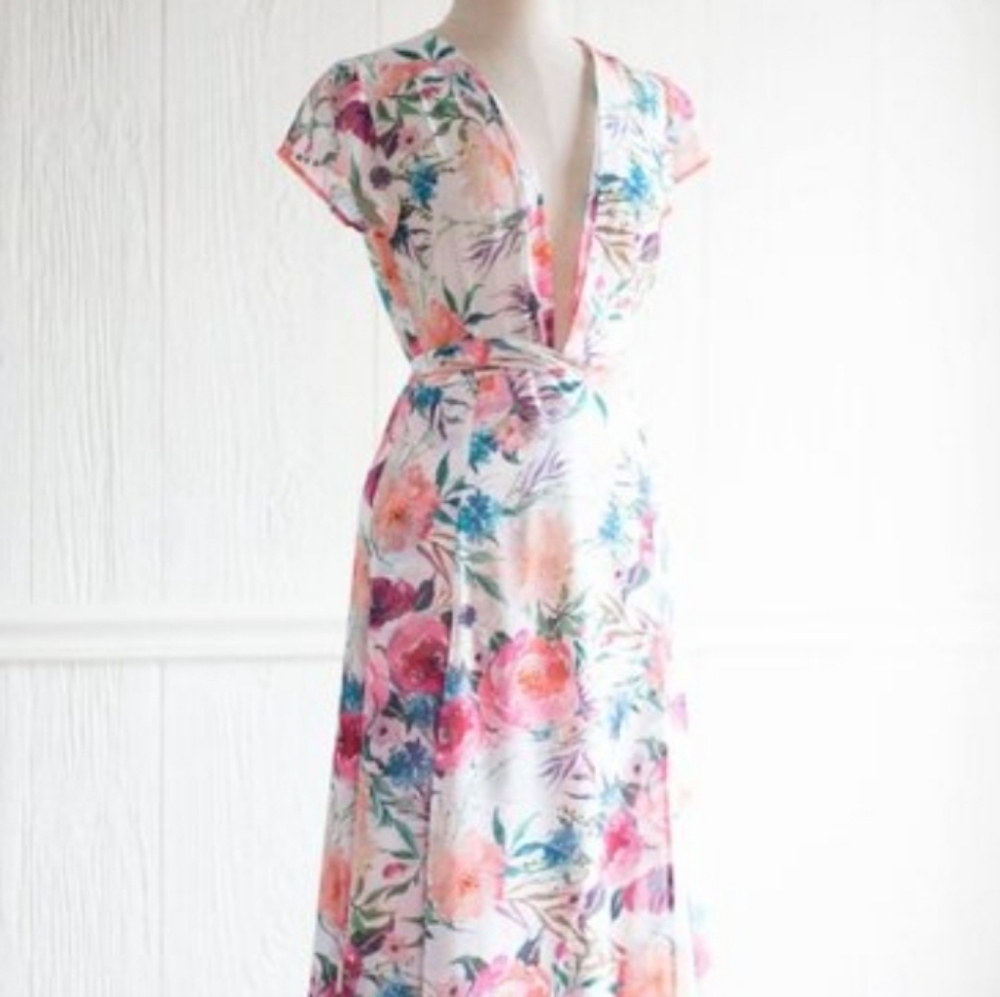 House Of Flynn The Playa Wrap Dress Regency Floral Fairycore Romantic Derby